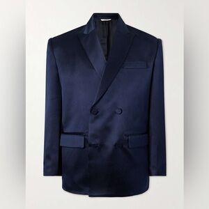 VALENTINO GARAVANI
Double-Breasted Silk-Satin Suit Jacket